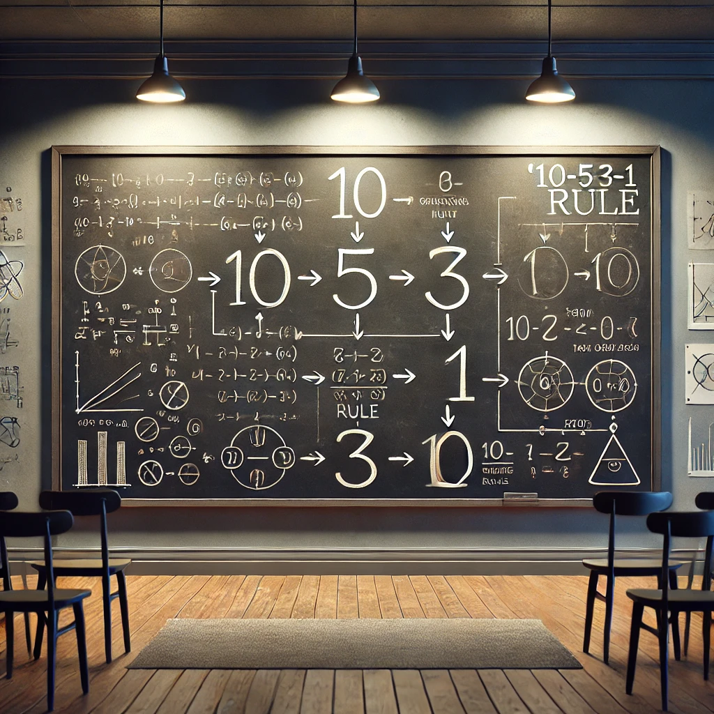Universal law of nature 10-5-3-1 rule.
